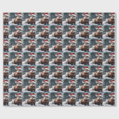 Kerst otter inpakpapier (Vlak)
