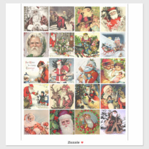 Kerst oude wereld sinterklaas kunst sticker