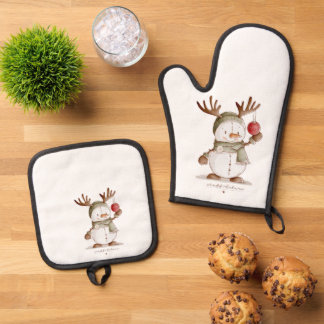 Kerst Ovenwant en Pothouders & Pannenlap Set