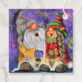 Kerst paar kabouters cadeau Labels (Achterkant)