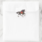 Kerst Paard Vierkante Stickers (Tas)