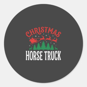 Kerst Paard Vrachtwagen Sinterklaas Arrenslee Ronde Sticker