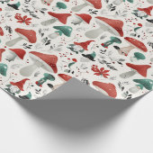 Kerst Paddestoel en Gnome Cadeaupapier (Hoek)