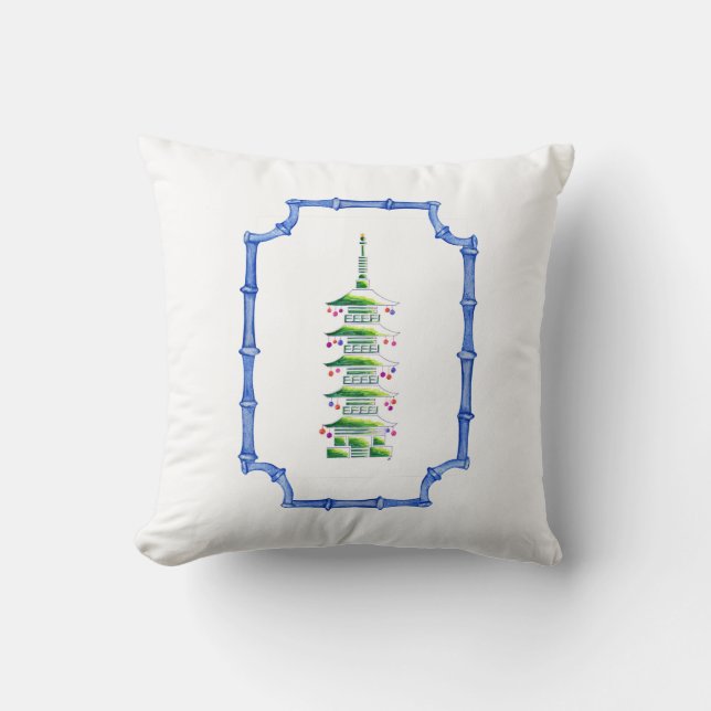 Kerst Pagode Accent Kussen (Voorkant)