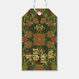 Kerst Paisley Gift Label Cadeaulabel