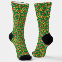 Kerst paisley groene rode ster