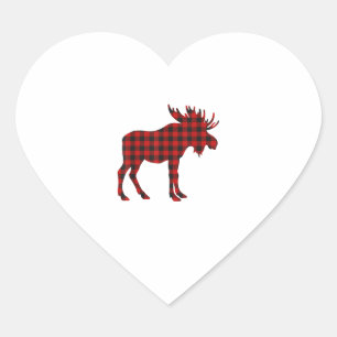 Kerst Pajama Moose T-shirt Dieren Pyjama Xmas Gif Hart Sticker