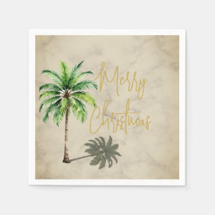 Kerst Palm Elegant Goud Vrolijk Servet