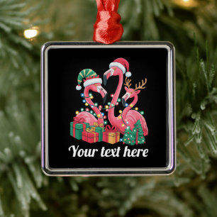 Kerst Palm Flamingo Persoonlijke Kerstlichten Metalen Ornament