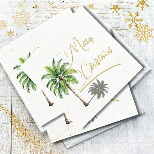 Kerst Palm Goud Elegant Vrolijk Servet