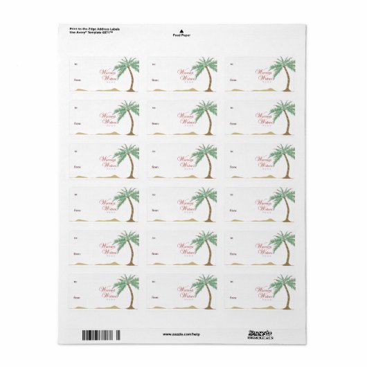 Kerst Palm Tree Gift Label (Full Sheet)