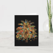 Kerst Palm Tree Light Hawaiian Trocal Kerstmis Kaart (Voorkant)