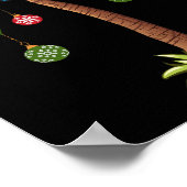 Kerst Palm Tree Light Hawaiian Tropical Xmas 2 Poster (Hoek)