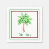 Kerst Palm Tree Lights Border Custom Servet (Voorkant)