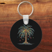 Kerst Palm Tree Merry Christmas Tropical Chris Sleutelhanger (Voorkant)