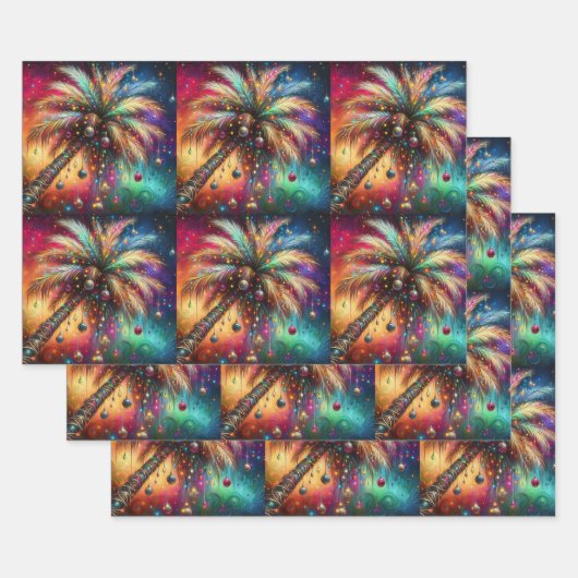 Kerst Palm Tree Tropical Beach Decoupage Inpakpapier Vel (Set)