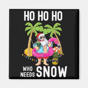Kerst Palmboom Kerstman Surft Zomer Strand Vakanti Magneet