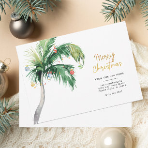 Kerst Palmboom Kust Verhuizen Feestdagenkaart