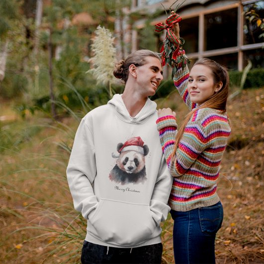 Kerst Panda, aanpasbaar Hoodie