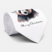 Kerst Panda, aanpasbaar Stropdas (Opgerold)