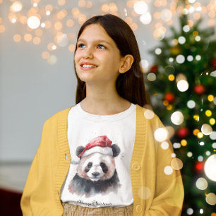 Kerst Panda, aanpasbaar T-shirt