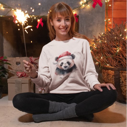 Kerst Panda, aanpasbaar T-shirt