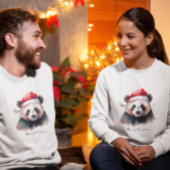 Kerst Panda, aanpasbaar T-shirt