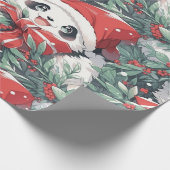 Kerst Panda Design Cadeaupapier (Hoek)