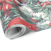 Kerst Panda Design Cadeaupapier (Rol Hoek)