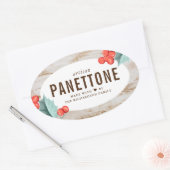 Kerst Panettone Brood Ovale Stickers (Envelop)