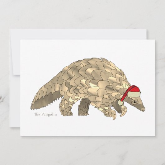 Kerst Pangolin Custom Feestdagenkaart (Voorkant)