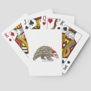  Kerst Pangolin Manis Kerstman Hoed Vakantie   Pokerkaarten