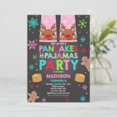Kerst pannenkoeken en pyjama uitnodiging Rudolf (Staand voorkant)