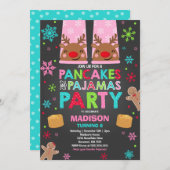 Kerst pannenkoeken en pyjama uitnodiging Rudolf (Voorkant / Achterkant)