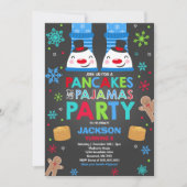 Kerst pannenkoeken en pyjama uitnodiging sneeuwman (Voorkant)