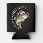 Kerst Papa Bass Fish Funny Gevist Visser Blikjeskoeler (Voorkant)