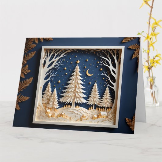 Kerst papercraft Kaart (Gele Bloem)