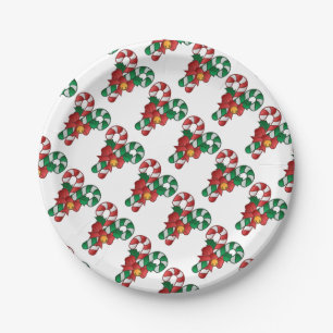 Kerst papier Borden / Candy Canes Papieren Bordje