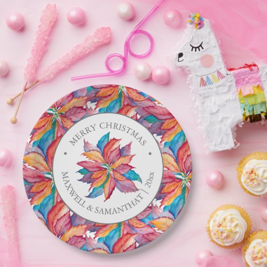 Kerst papier Borden Unique Poinsettia Papieren Bordje (Feest)