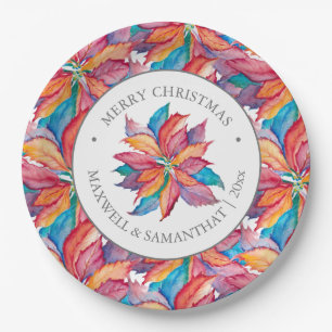 Kerst papier Borden Unique Poinsettia Papieren Bordje