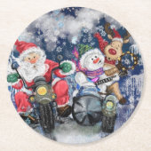 Kerst Papier Onderzetter met Happy Friends (Voorkant)