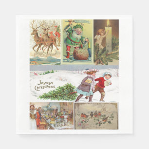 Kerst Papieren Servetten, Prettig Kerstfeest, Retr Servet