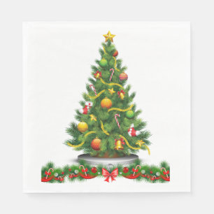 Kerst Papieren Servetten, Prettig Kerstfeest Servet