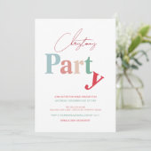 Kerst partij typografie eenvoudige lichte kleur kaart (Staand voorkant)