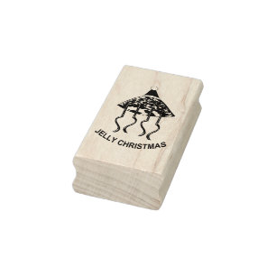 Kerst Party Kwallen Hout Art Stamp Rubberstempel