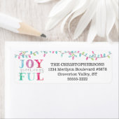 Kerst Pastel JOYFUL GROETINGS String Lights Etiket (Insitu)