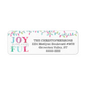 Kerst Pastel JOYFUL GROETINGS String Lights Etiket (Voorkant)