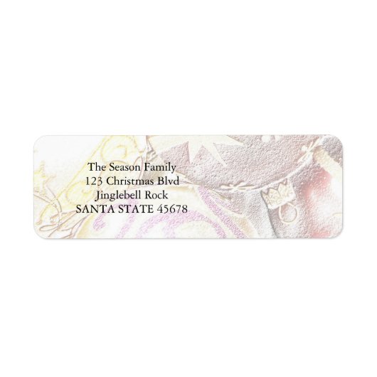 Kerst Pastel Ornamenten Etiket (Voorkant)