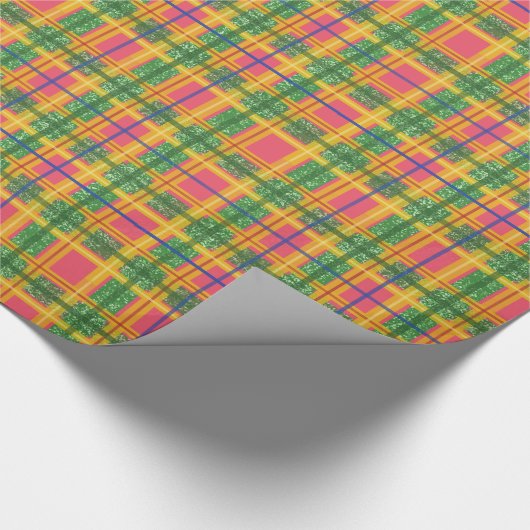 Kerst Patch Pattern Wrapping Paper Cadeaupapier (Hoek)