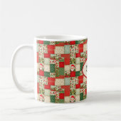 Kerst Patchwork in rode en groene Mok (Links)